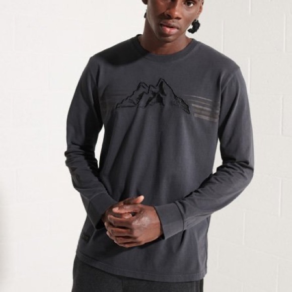 Superdry Men’s Expedition Long Sleeve Graphic Embroidered Tee Size M - Picture 1 of 14